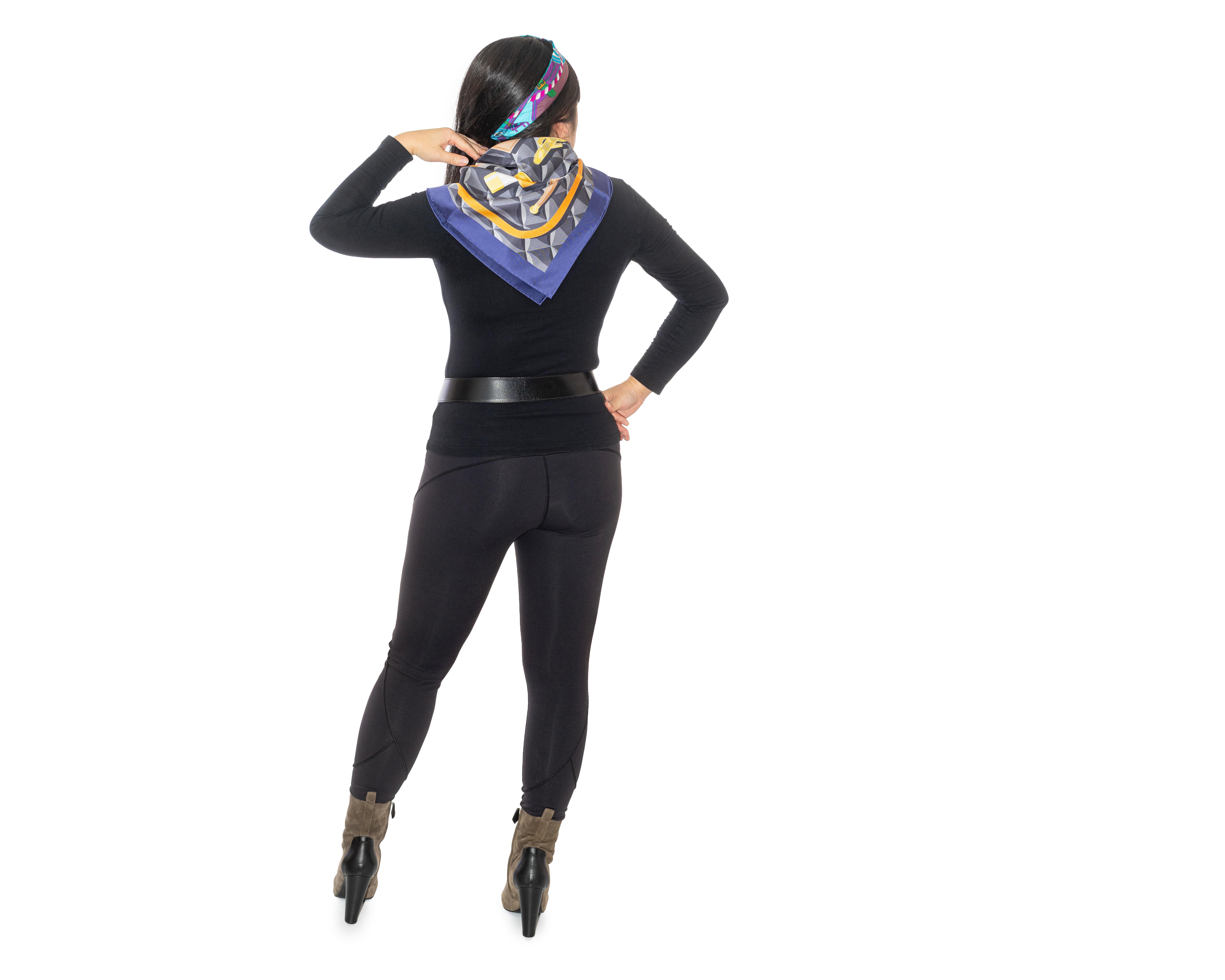 De las mujeres Hermes Pañuelo de Seda Beauté Composée - Caban Naranja Gris - Nuevo Con Etiqueta S en venta