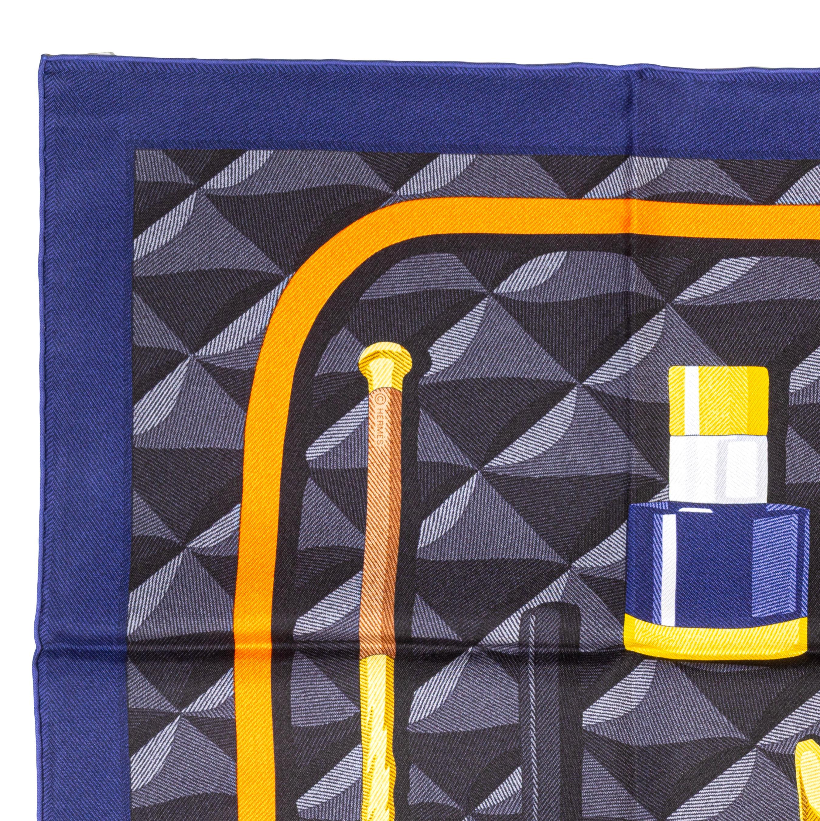 Hermes Pañuelo de Seda Beauté Composée - Caban Naranja Gris - Nuevo Con Etiqueta S en venta 1