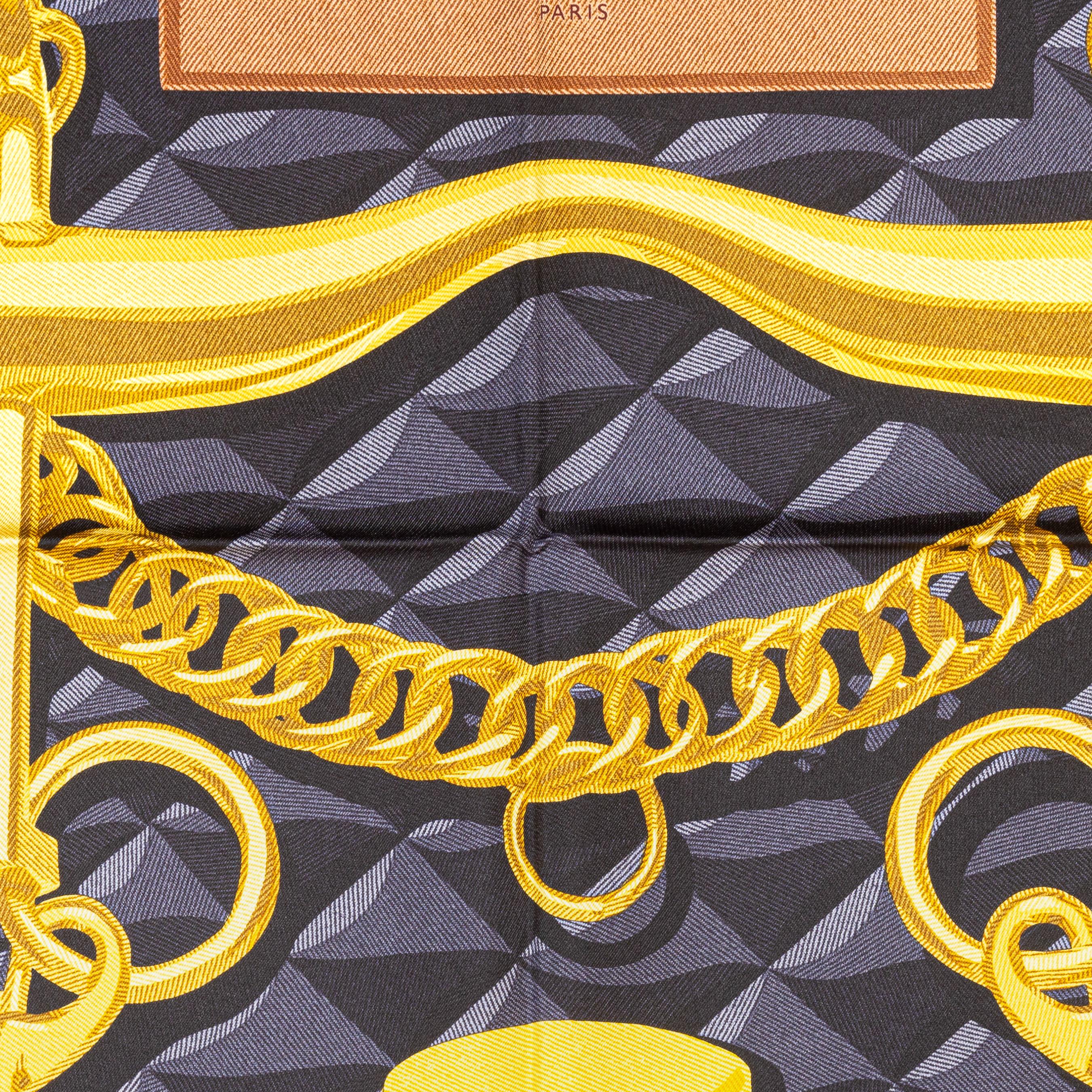 Hermes Pañuelo de Seda Beauté Composée - Caban Naranja Gris - Nuevo Con Etiqueta S en venta 5