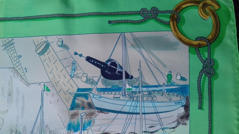 Sold at Auction: Hermes Port de Saint Tropez Silk Scarf