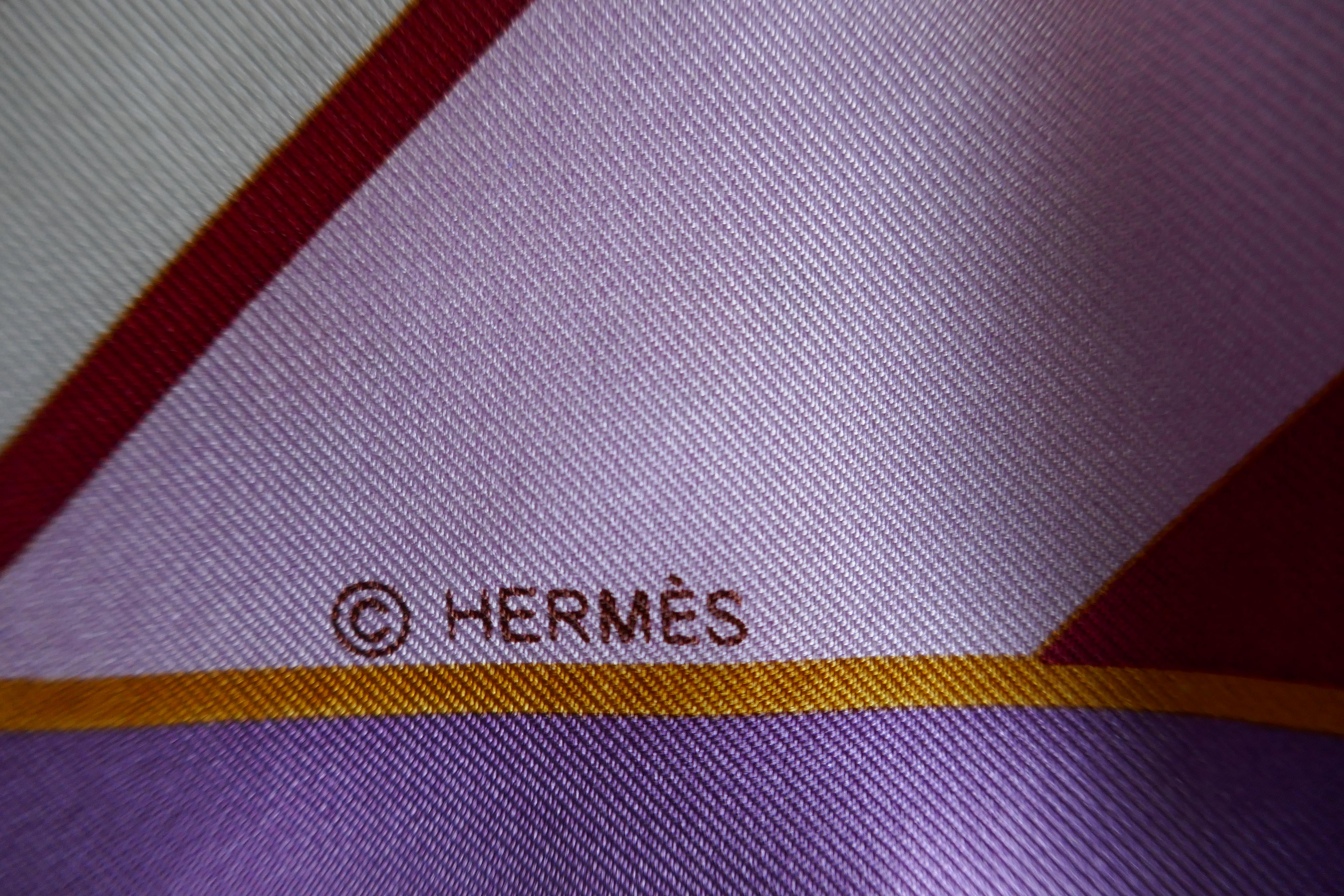 HERMÈS Silk Scarf, Benoist Gironiere design “Les Courses”  In Good Condition In Chillerton, Isle of Wight