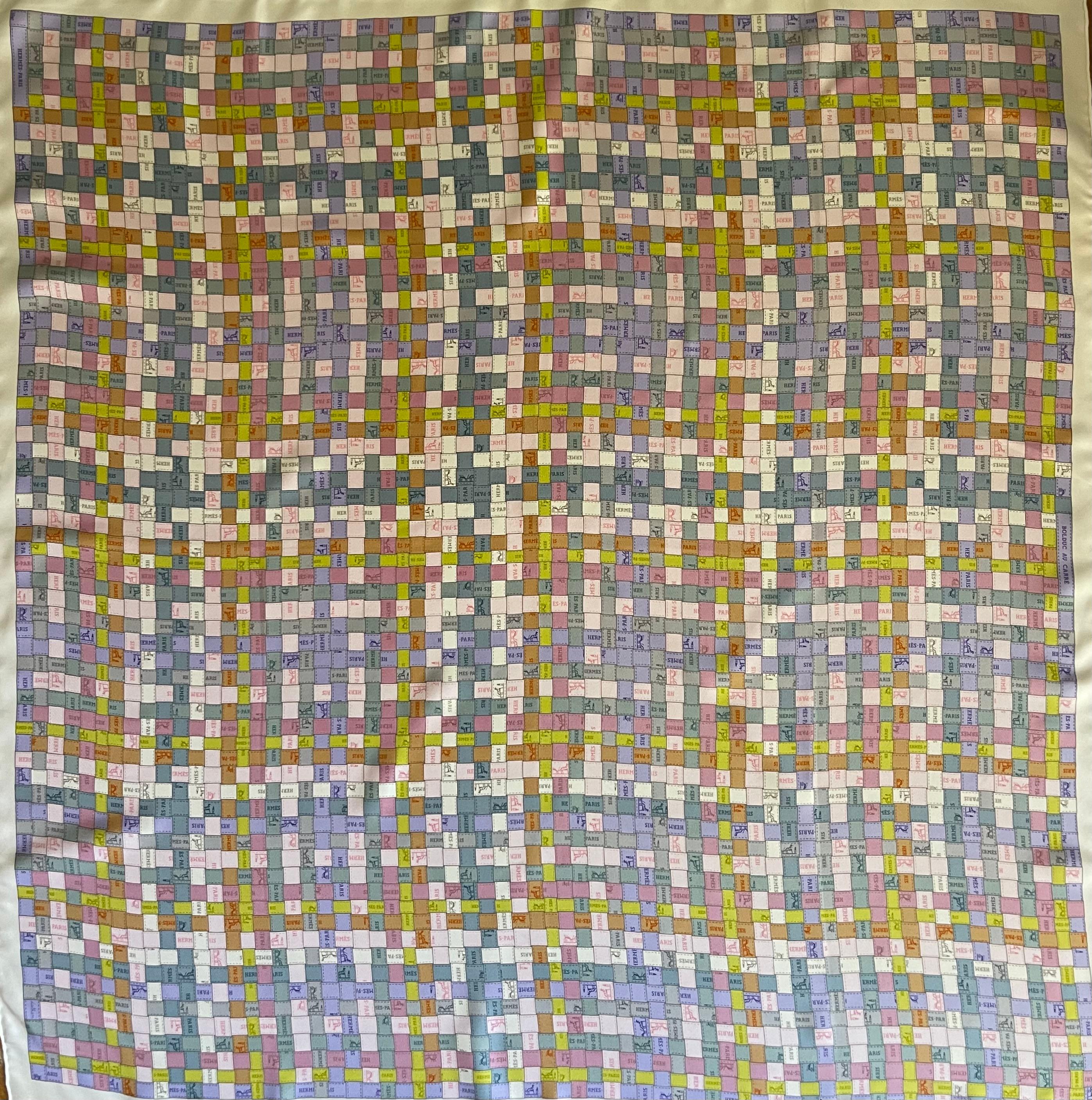 Gray Hermès Silk Scarf  