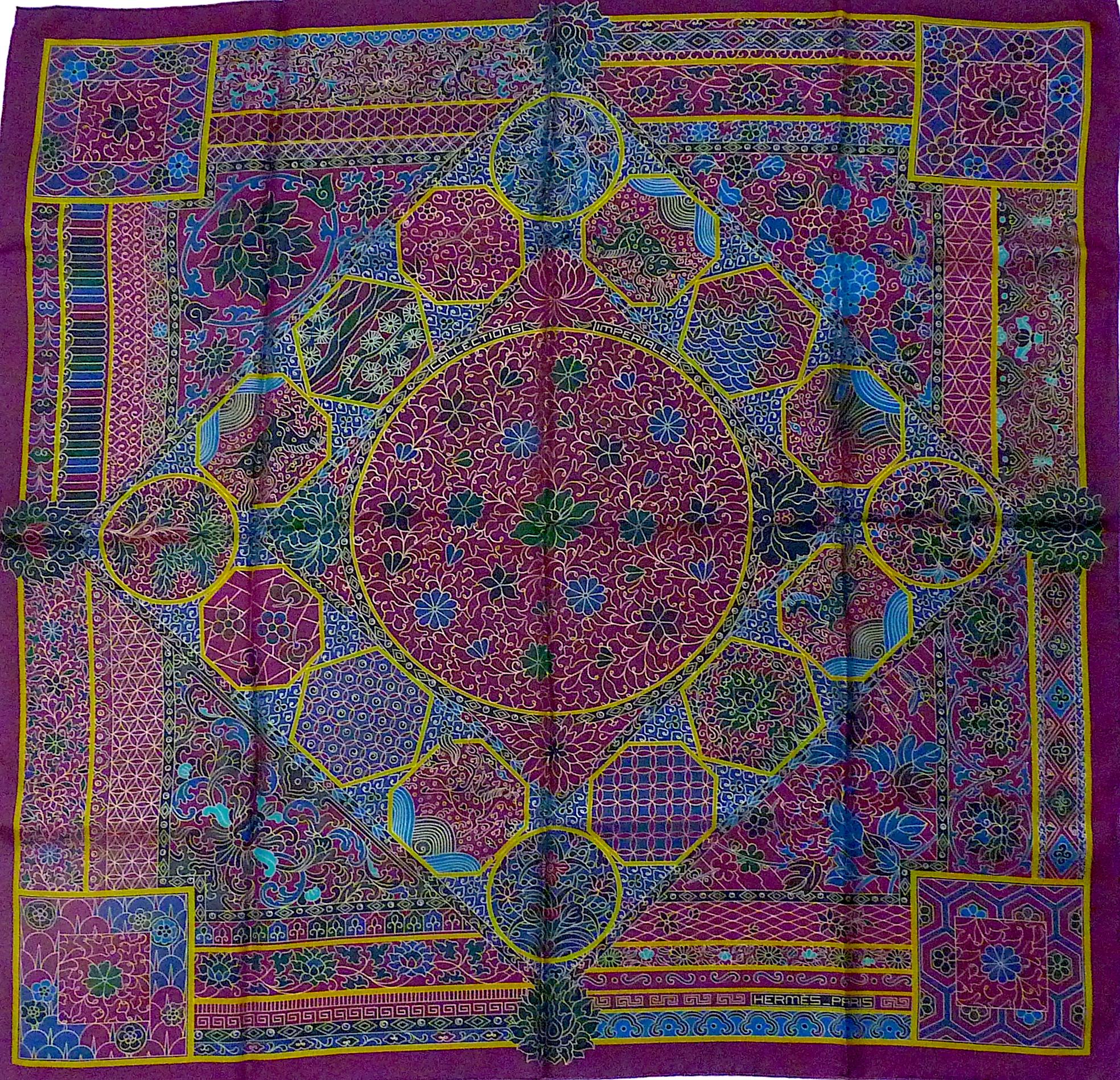 Women's or Men's Hermes Silk Scarf BRAND NEW with Box Collections Impériales Catherine Baschet For Sale
