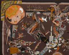 Vintage Hermès Silk Scarf by Kermit Oliver, "Les Danses Des Indiens, " 1999