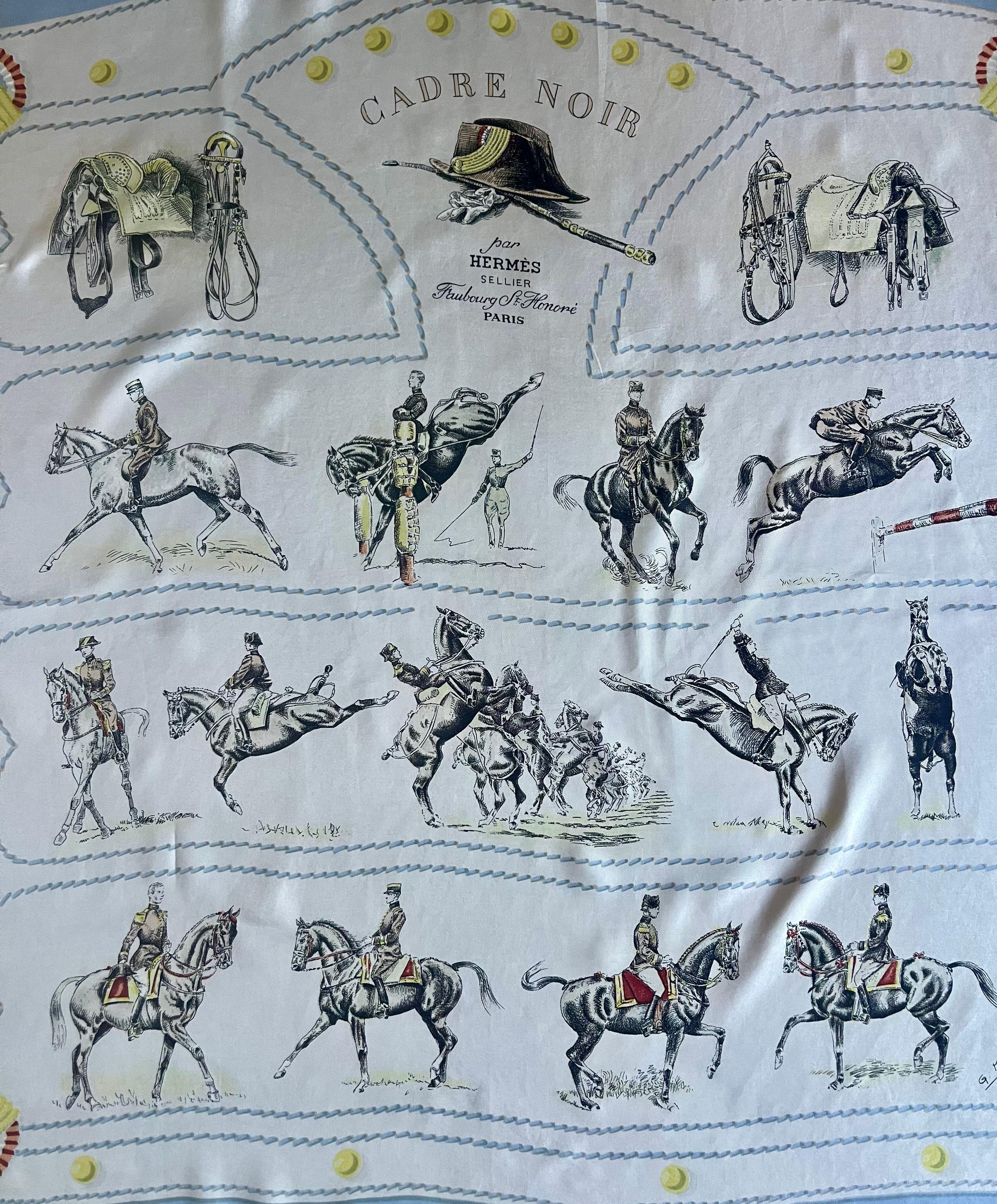 Gray Hermès Silk Scarf 