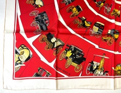 Hermes Silk Scarf, Carrosserie Signed, designed by Philippe Ledoux