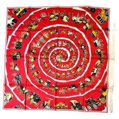 Hermes Silk Scarf, Carrosserie Signed, designed by Philippe Ledoux