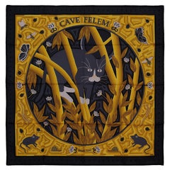 ¡¡¡Hermes Pañuelo de Seda Cave Felem - Oro Negro - NUEVO TAG DE CUIDADO GRAIL!!!