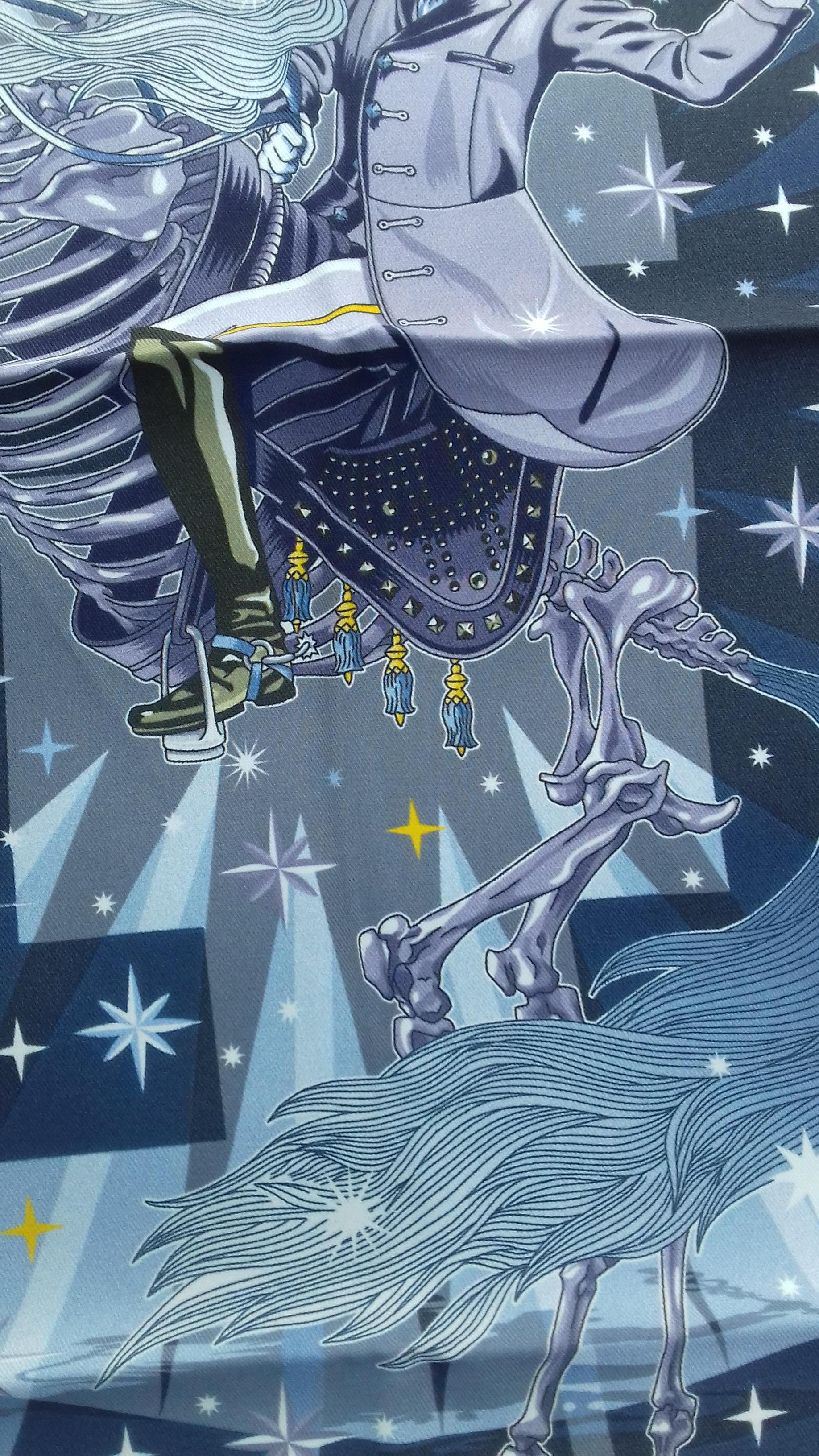 Hermès Foulard en Soie C''est la Fete Daisuke Nomura Ciel Bleu CW01 70cm 7