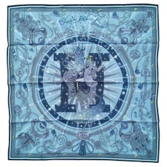 Hermès Silk Scarf C'est la Fete Daisuke Nomura Ciel Bleu CW01 70cm