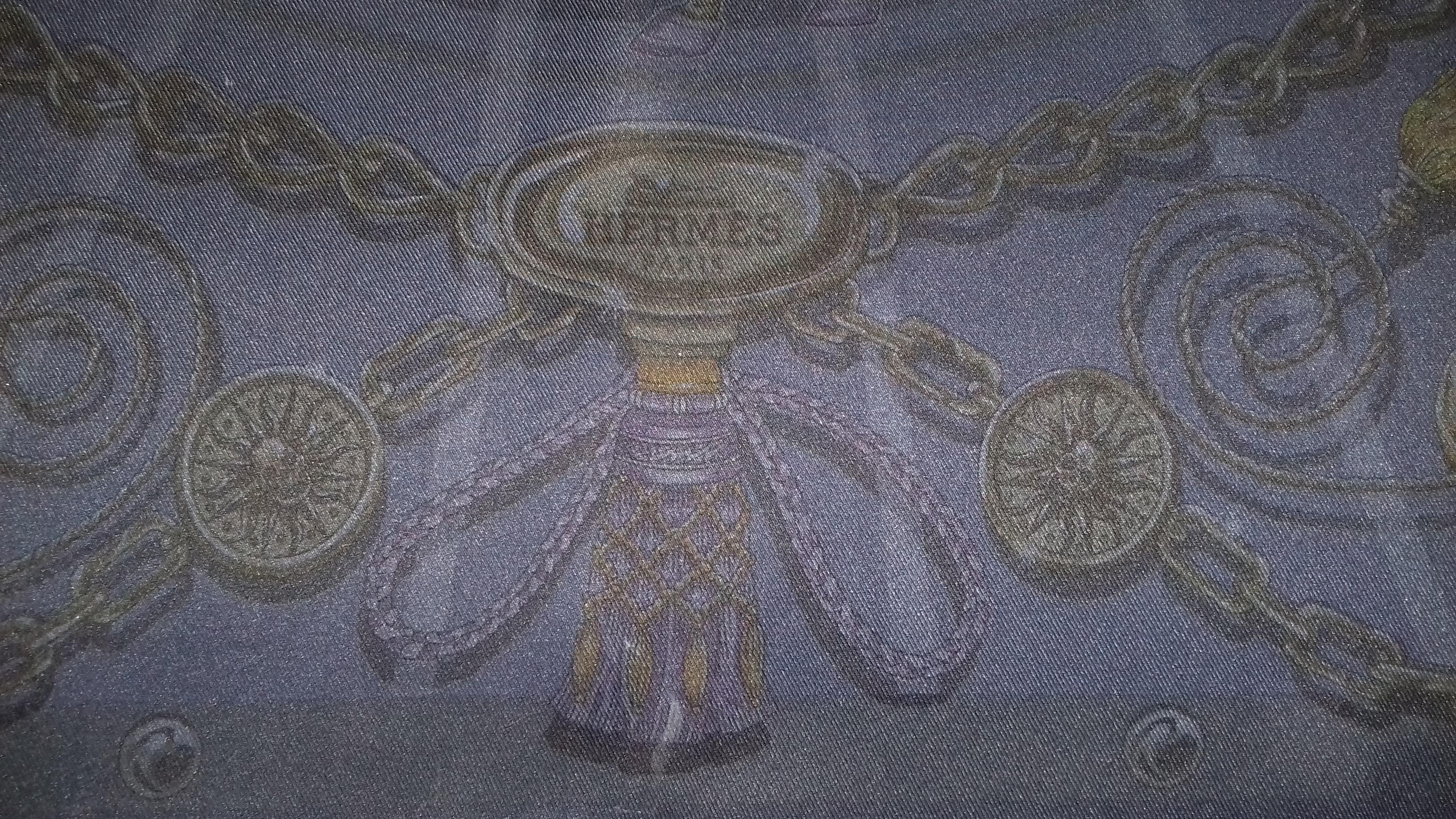 Black Hermès Silk Scarf C'est la Fete Surteint Marine Daisuke Nomura 70cm GRAIL