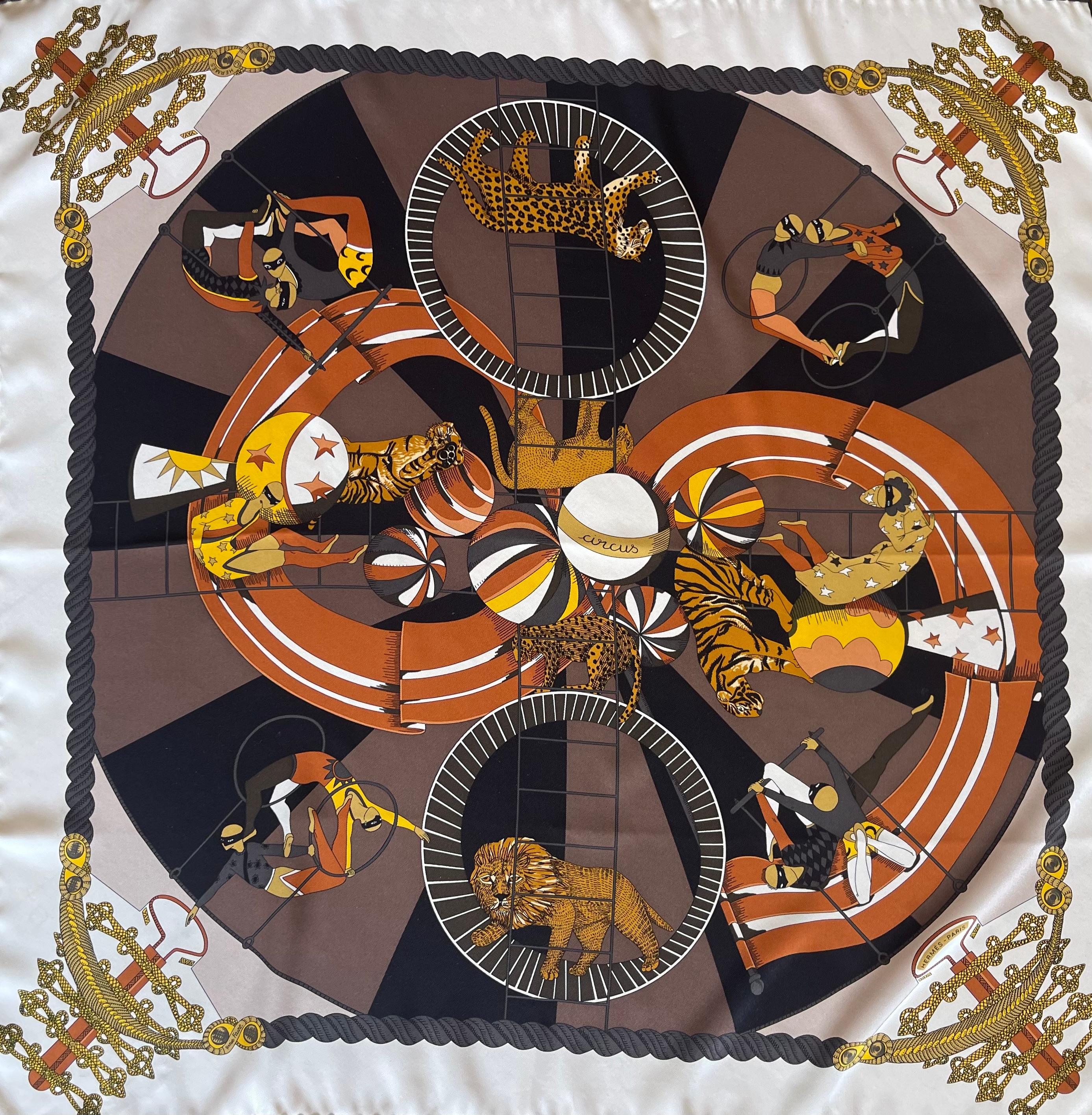 Black Hermès Silk Scarf 