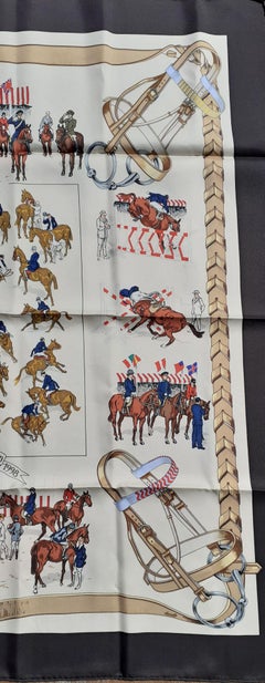 Hermès Silk Scarf Concours Hippique Lamotte 90 cm RARE