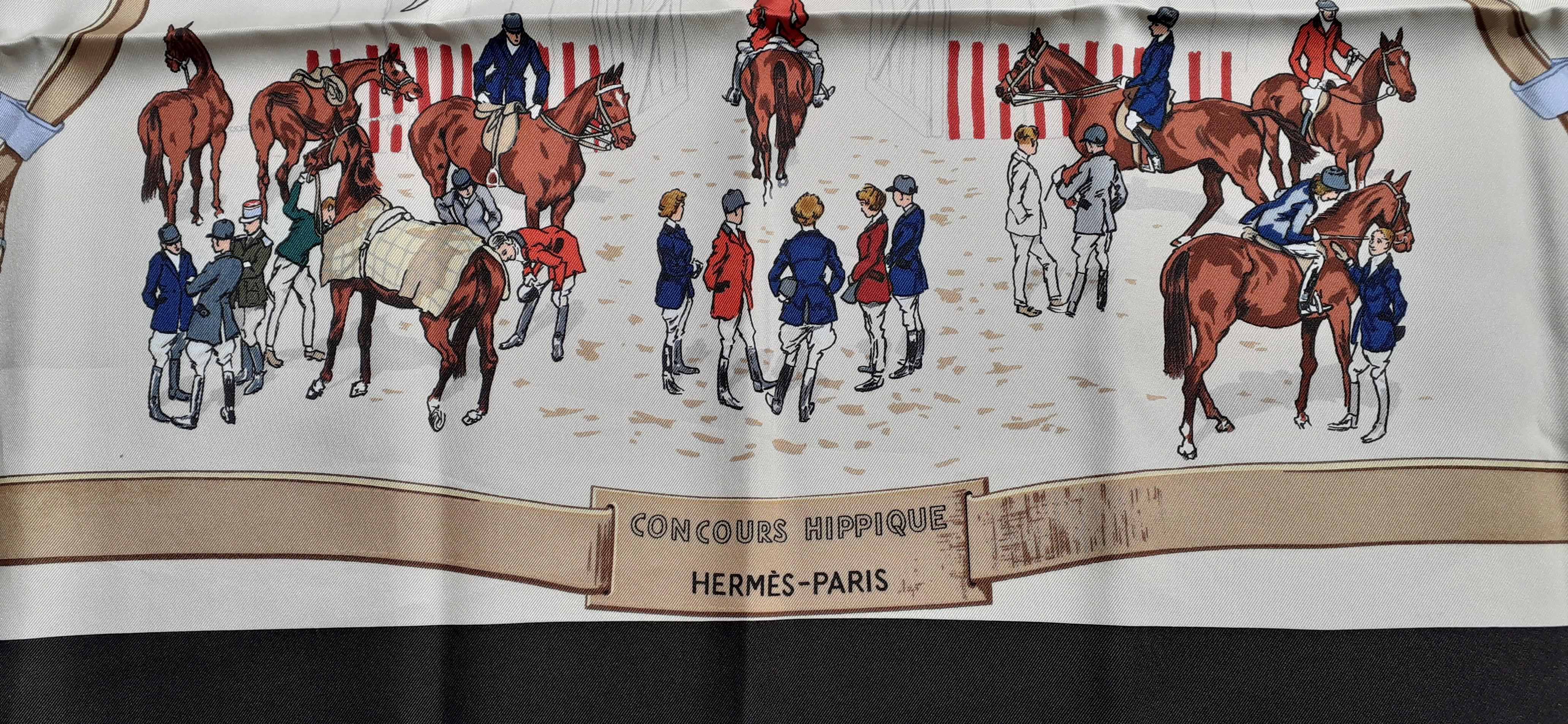 Hermès Silk Scarf Concours Hippique Lamotte 90 cm RARE 1