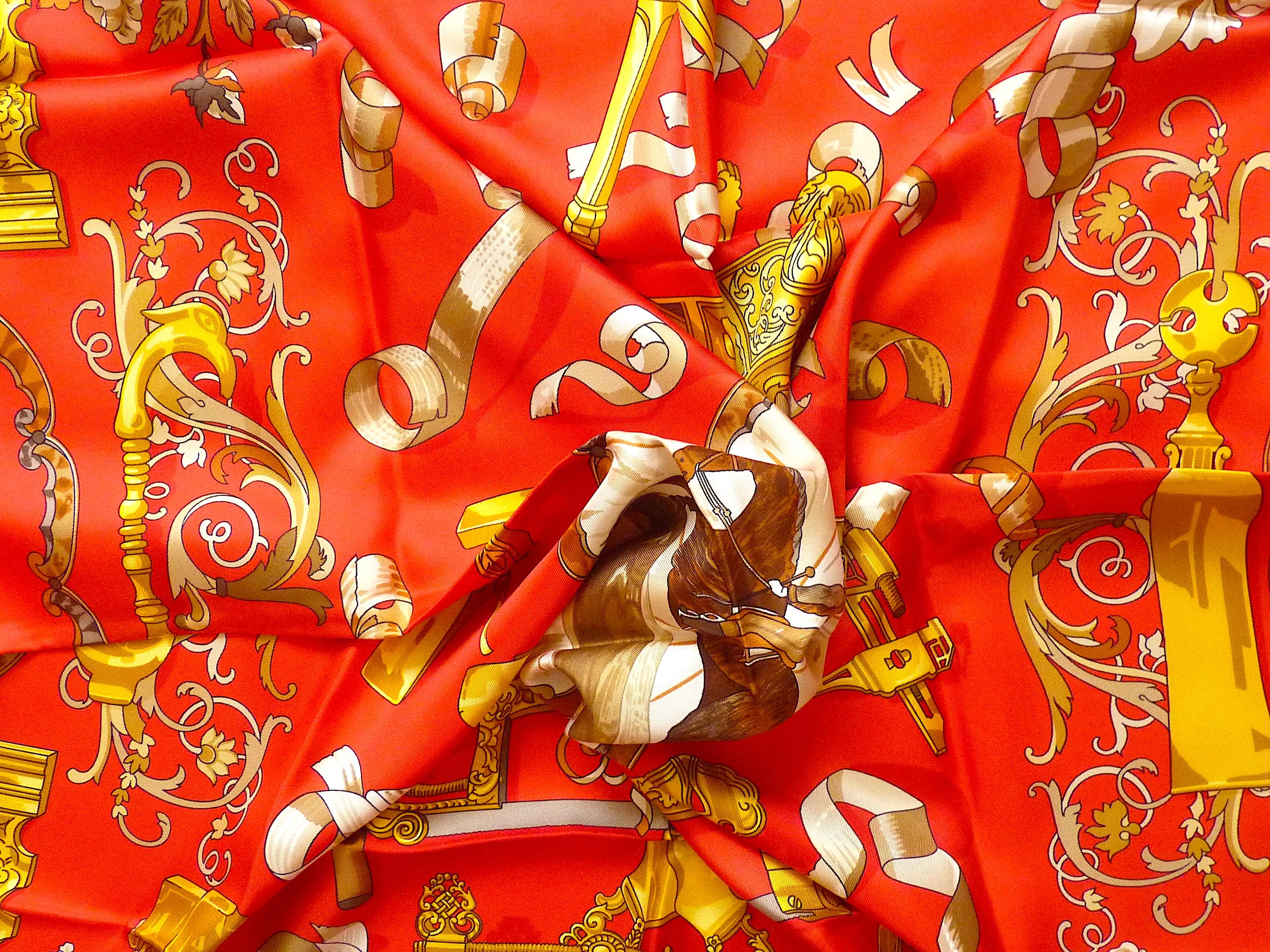 HERMES Silk Scarf Copeaux by Caty Latham, Issued in 1998 1