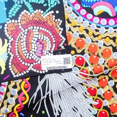 Hermes Silk Scarf Costume de Fête – Noir – Bleu Azur - New / Store Tag