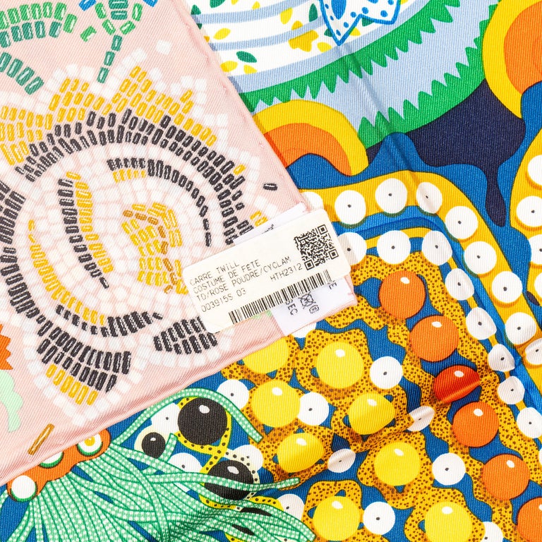 Carré Hermès 90 Faubourg Tropical En Soie 100% - Multicolore Avec Boîte Et étiquette