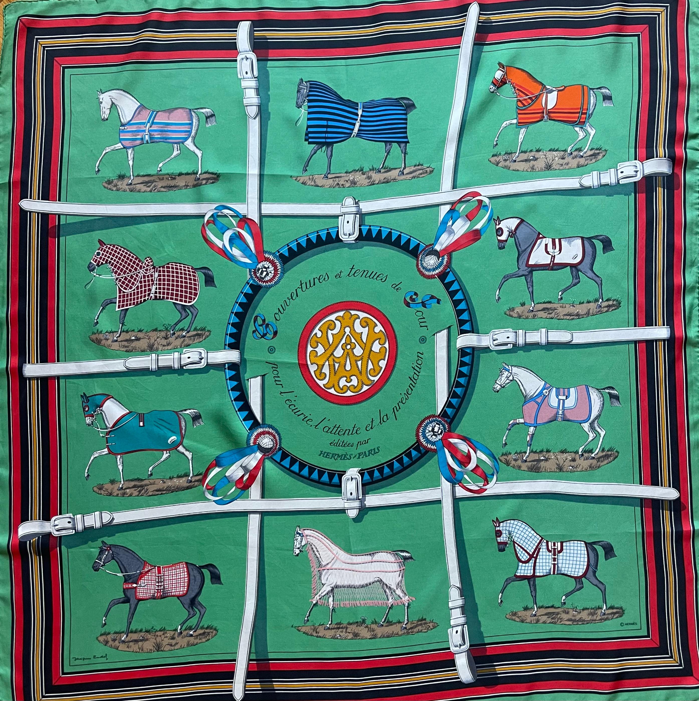 Bleu Hermès Silk Scarf 