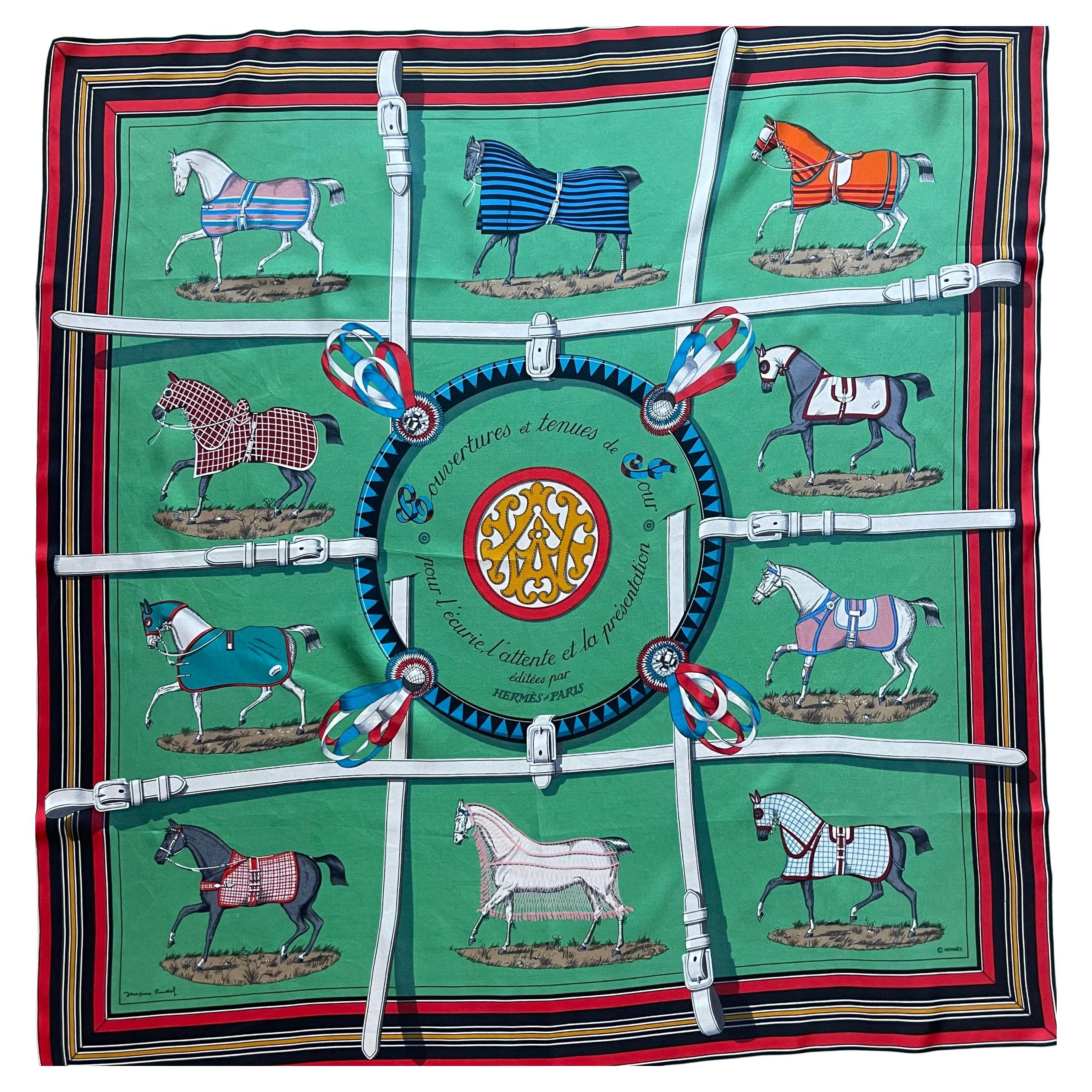 Hermès Silk Scarf "Couvertures et Tenues De Jour" 2000 en vente