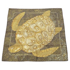 Hermès Silk Scarf De Madras A Zakynthos Turtle 35 inches