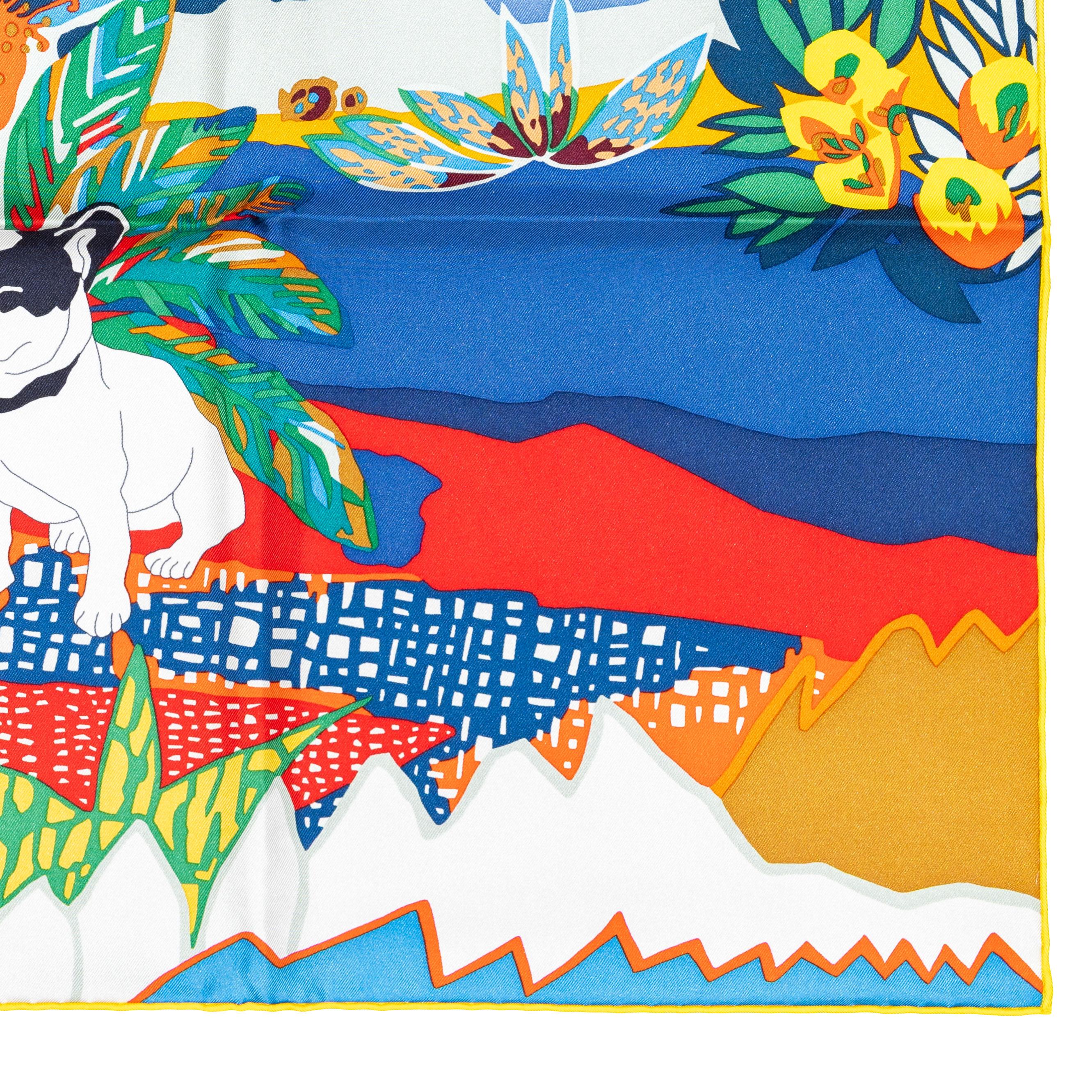 Hermes Seidenschal En Liberté - Jaune Soleil Vert - Neu / Store Tag im Angebot 6