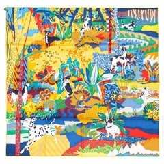 Echarpe en soie Hermes En Liberté - Jaune Soleil Vert - New / Store Tag