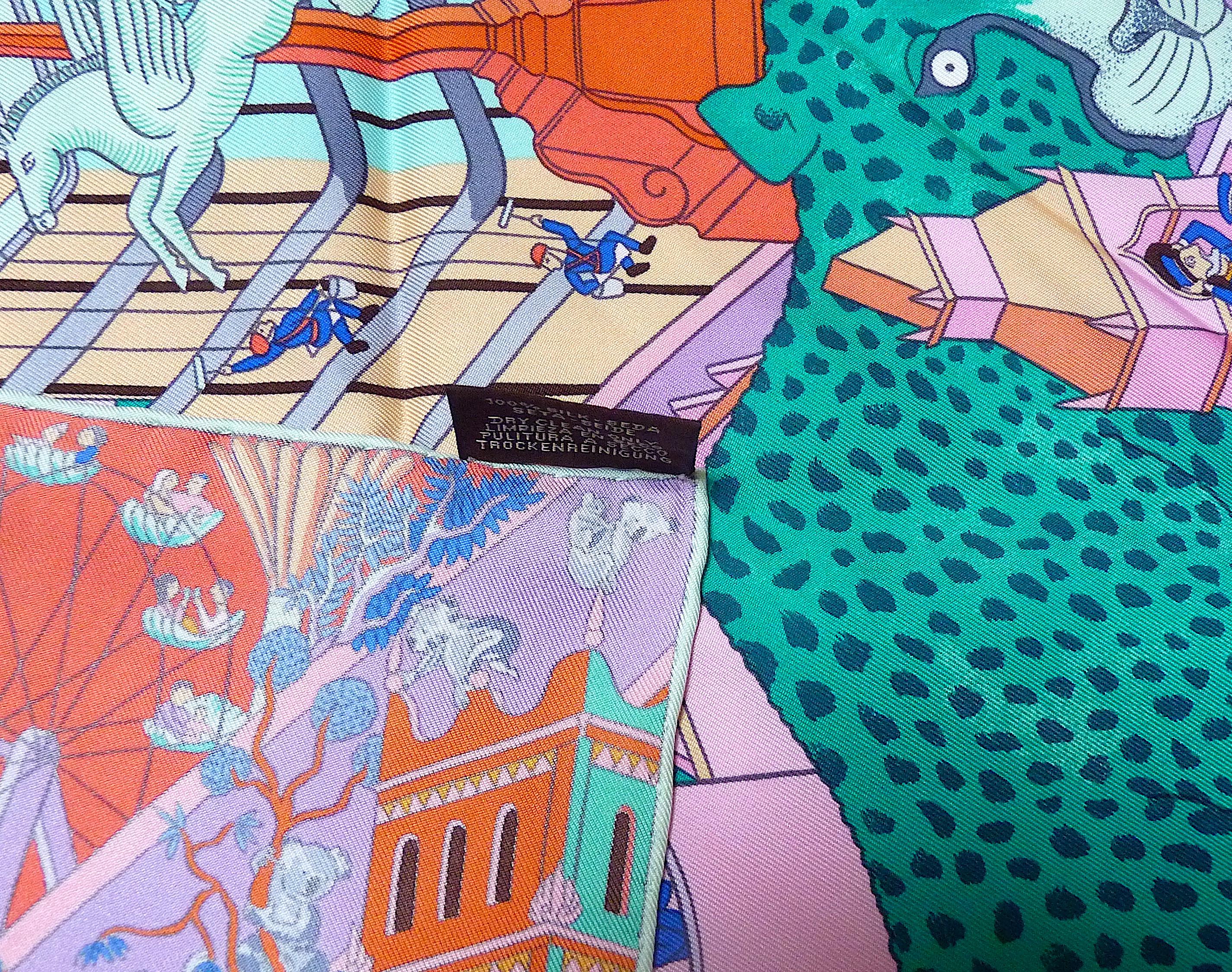 Women's Hermes Silk Scarf Excellent condition with Box Animapolis Jan Bajtlik