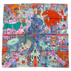 Hermes Silk Scarf Excellent condition with Box Animapolis Jan Bajtlik