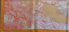 Hermès Silk Scarf Faubourg Tropical Orange Mangue Rose 90 cm