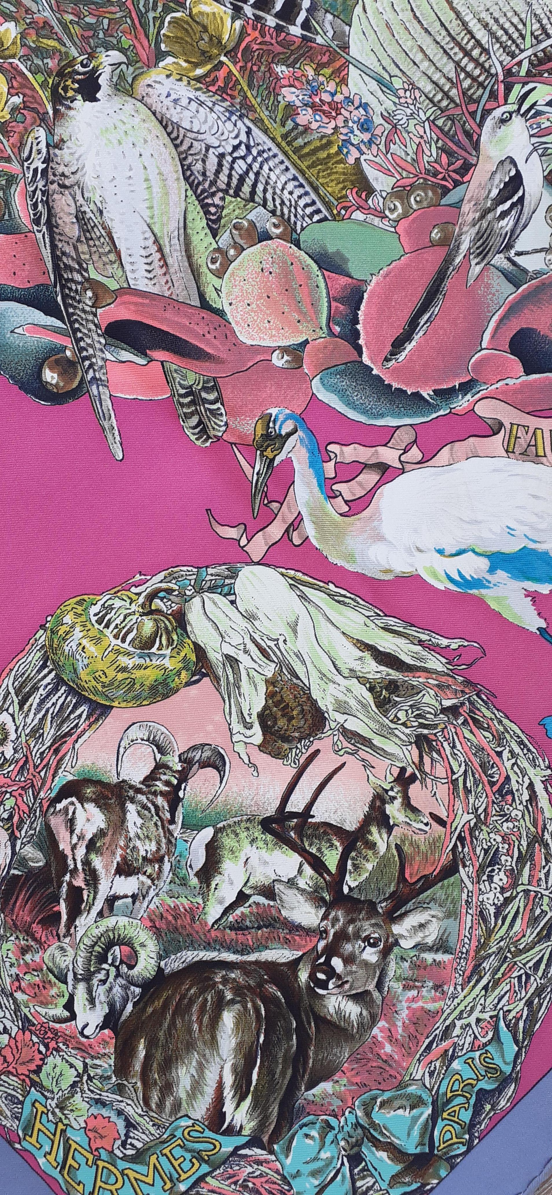 Hermès Silk Scarf Faune et Flore du Texas Kermit Oliver 90 cm 5