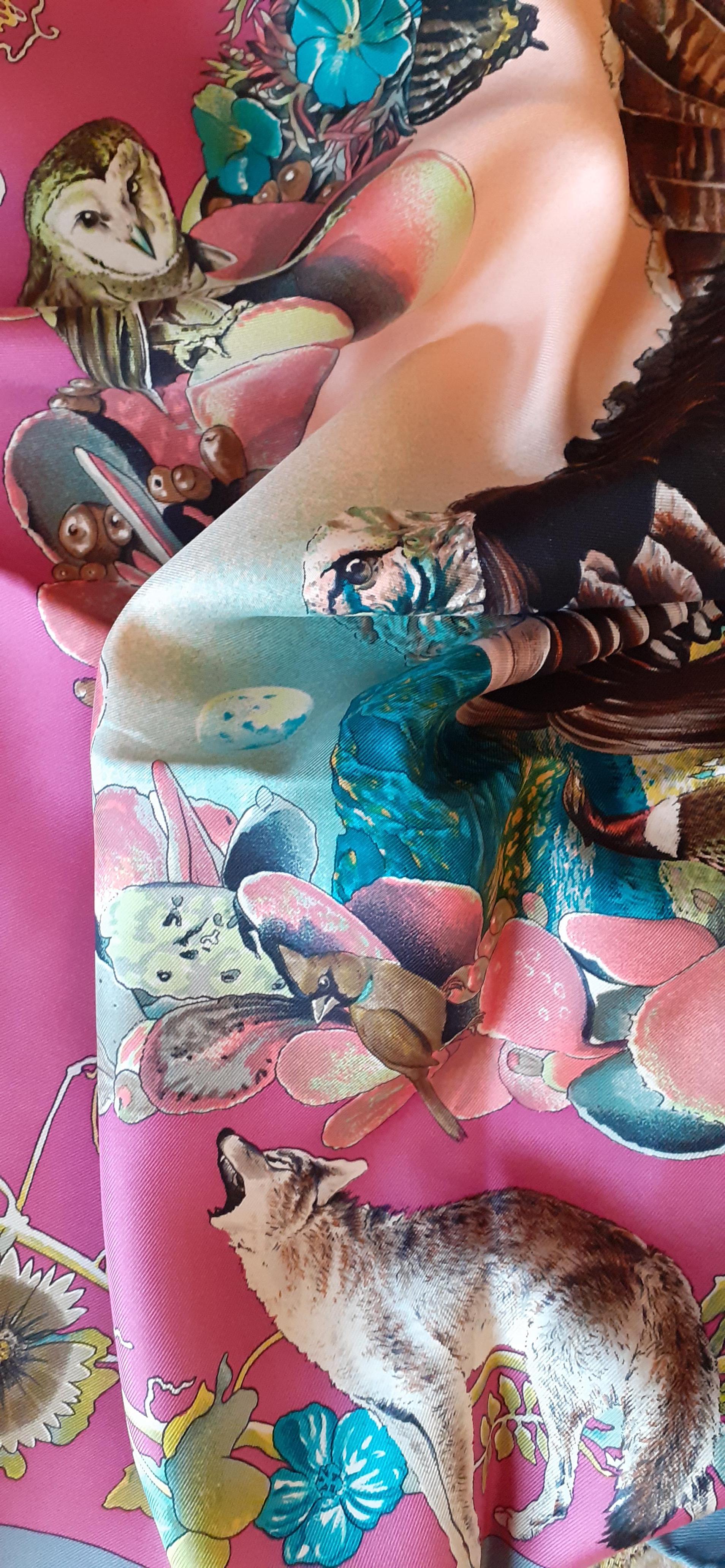 Women's Hermès Silk Scarf Faune et Flore du Texas Kermit Oliver 90 cm