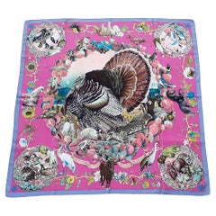 Hermès Silk Scarf Faune et Flore du Texas Kermit Oliver 90 cm