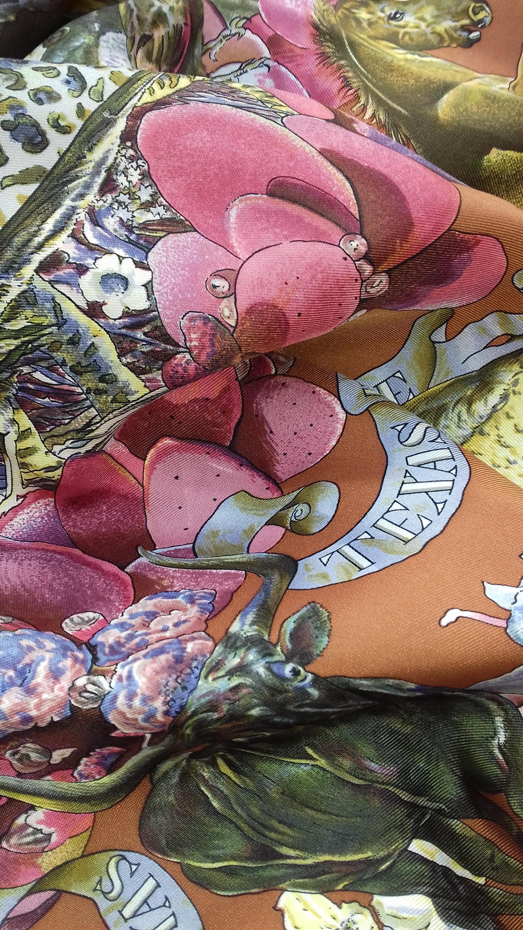 Hermès Silk Scarf Faune et Flore du Texas TX Breathtaking Colorway 35' 14