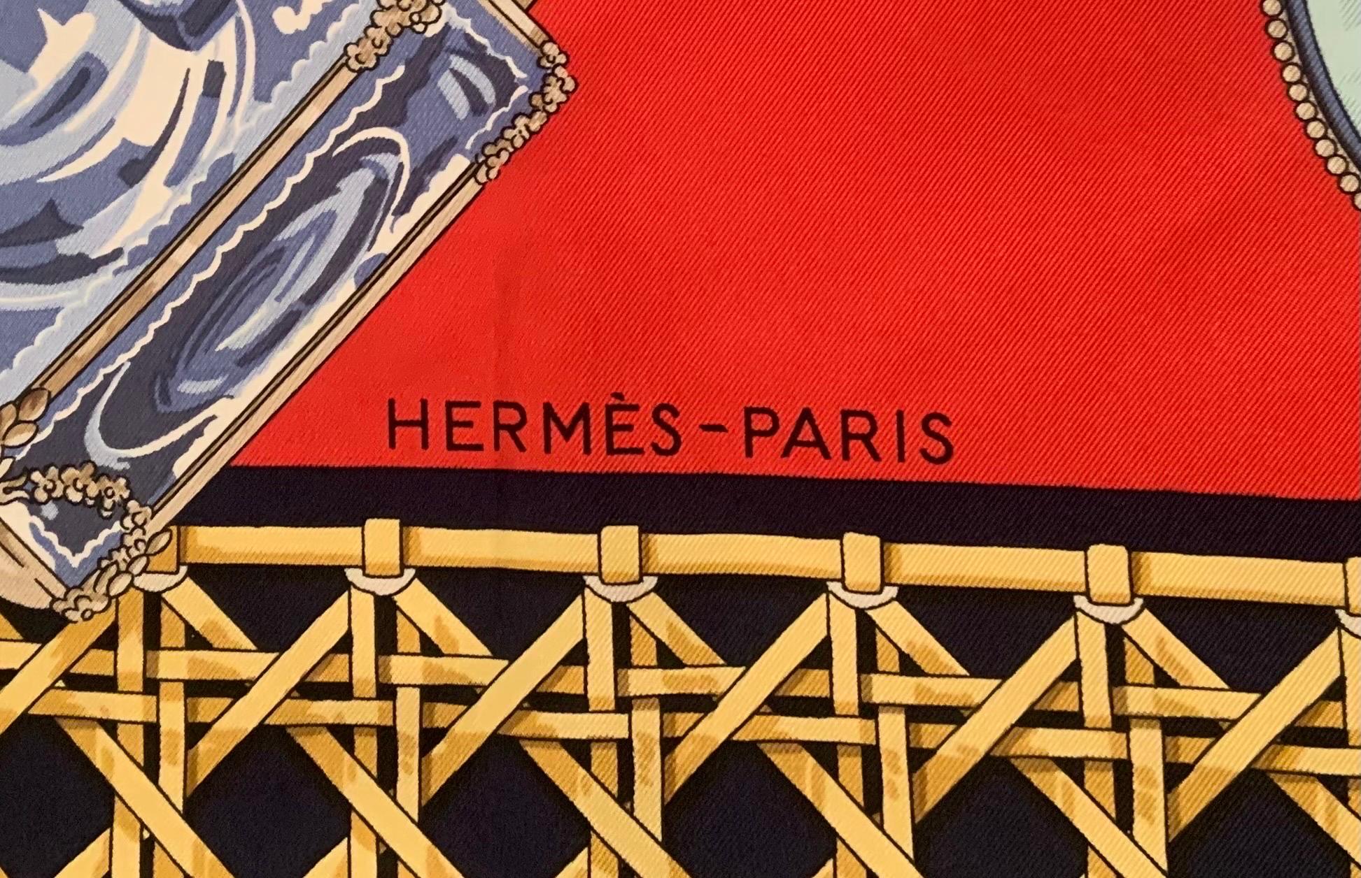 Hermes Silk Scarf Feux De Route Never Worn with Original Box In New Condition For Sale In New Hope, PA