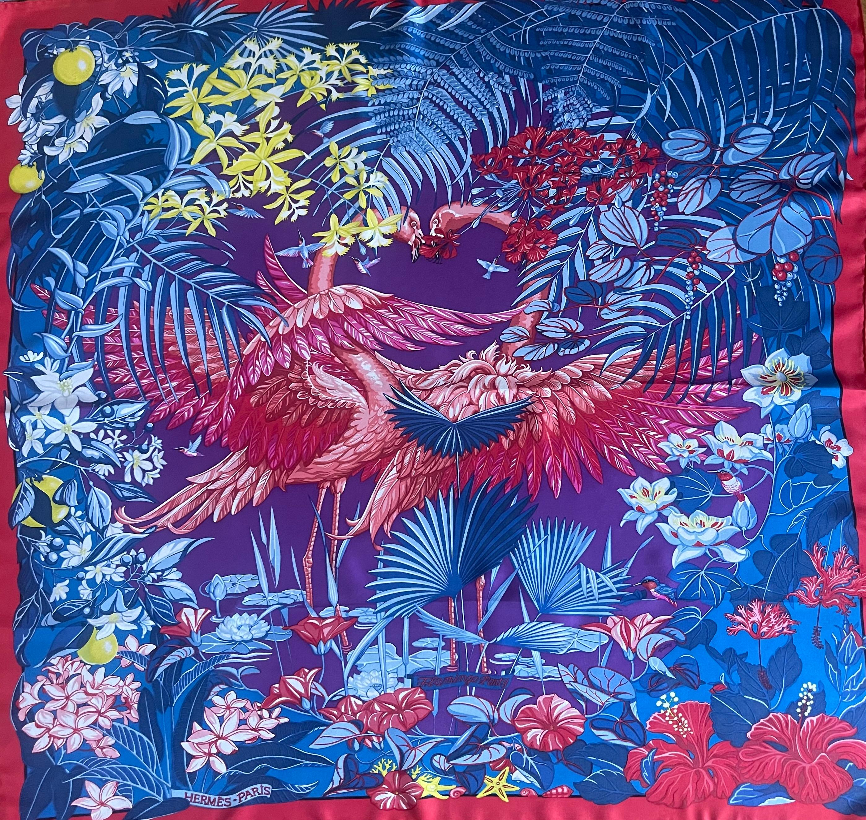 Purple Hermès Silk Scarf 