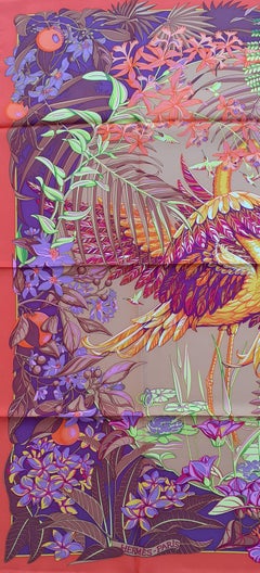 Sciarpa di seta Hermès Flamingo Party Bourthoumieux 90 cm