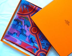 HERMES Silk Scarf  "Flânerie à Versailles" , Mint with Box