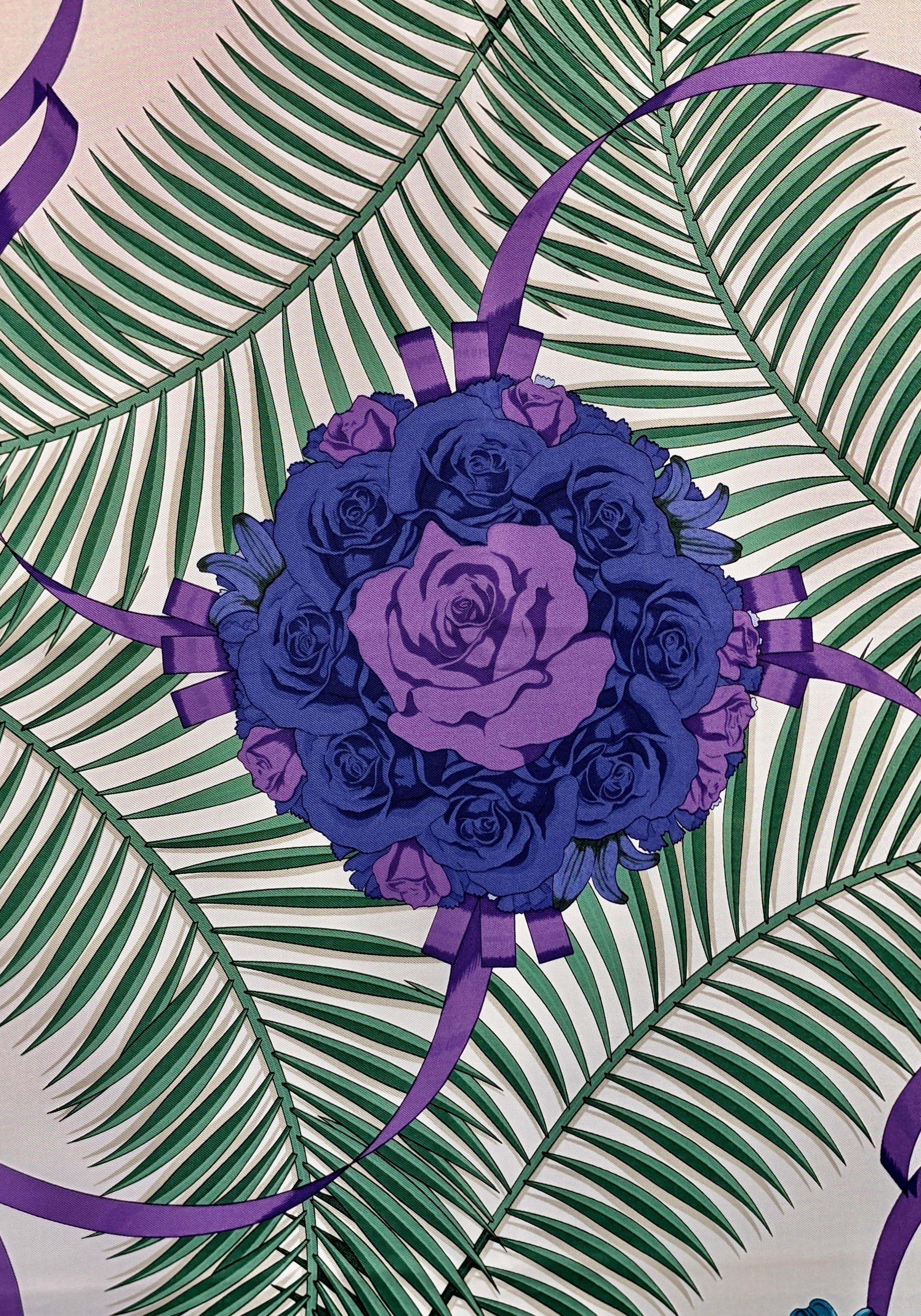 HERMÈS
Silk scarf
Title: Fleurs de L'Opèra
Designed by Julie Abadie  1989
Measures approx. 36