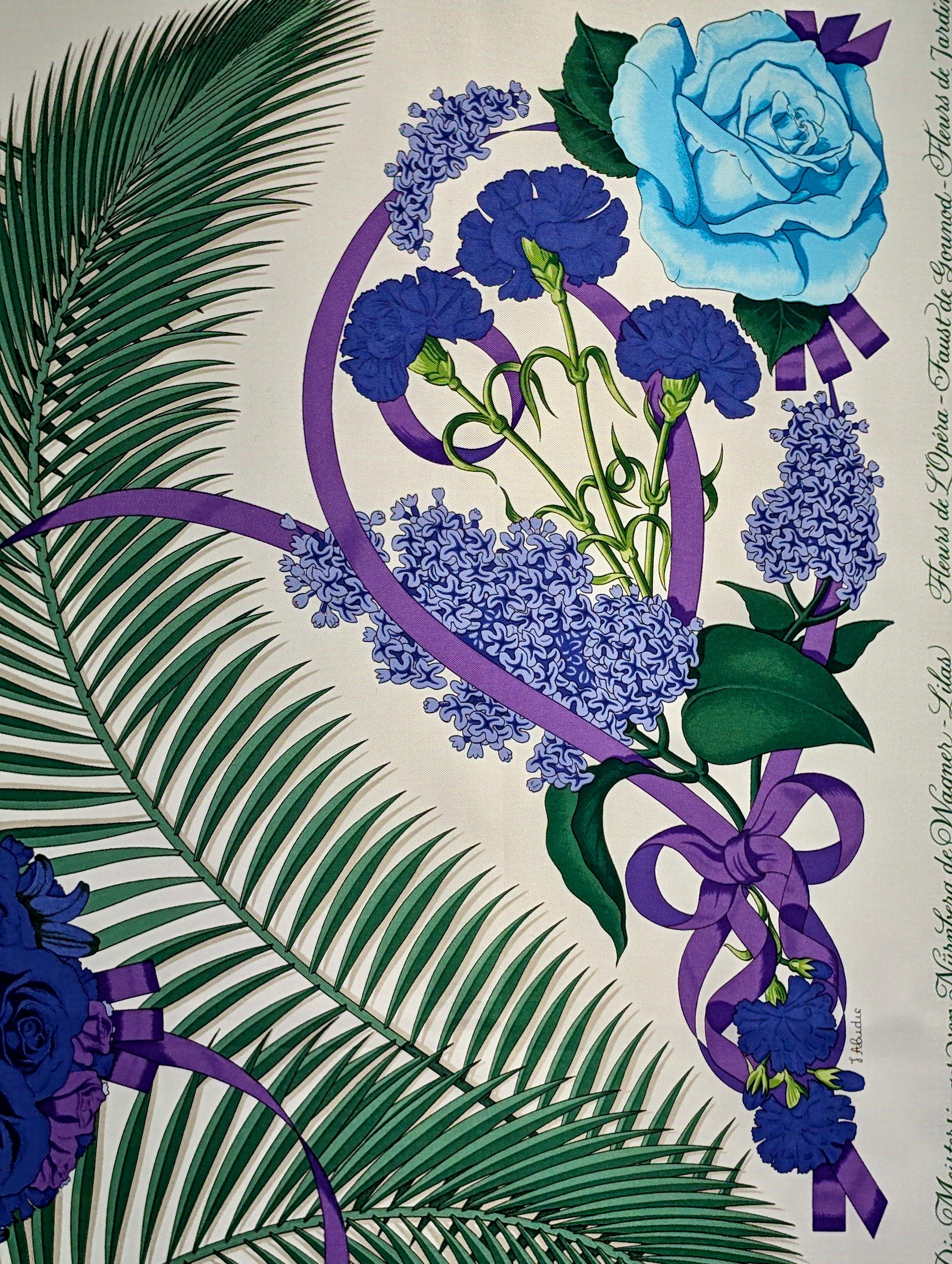 HERMÈS silk scarf Fleurs de L'Opèra In Excellent Condition In Rubiera, RE