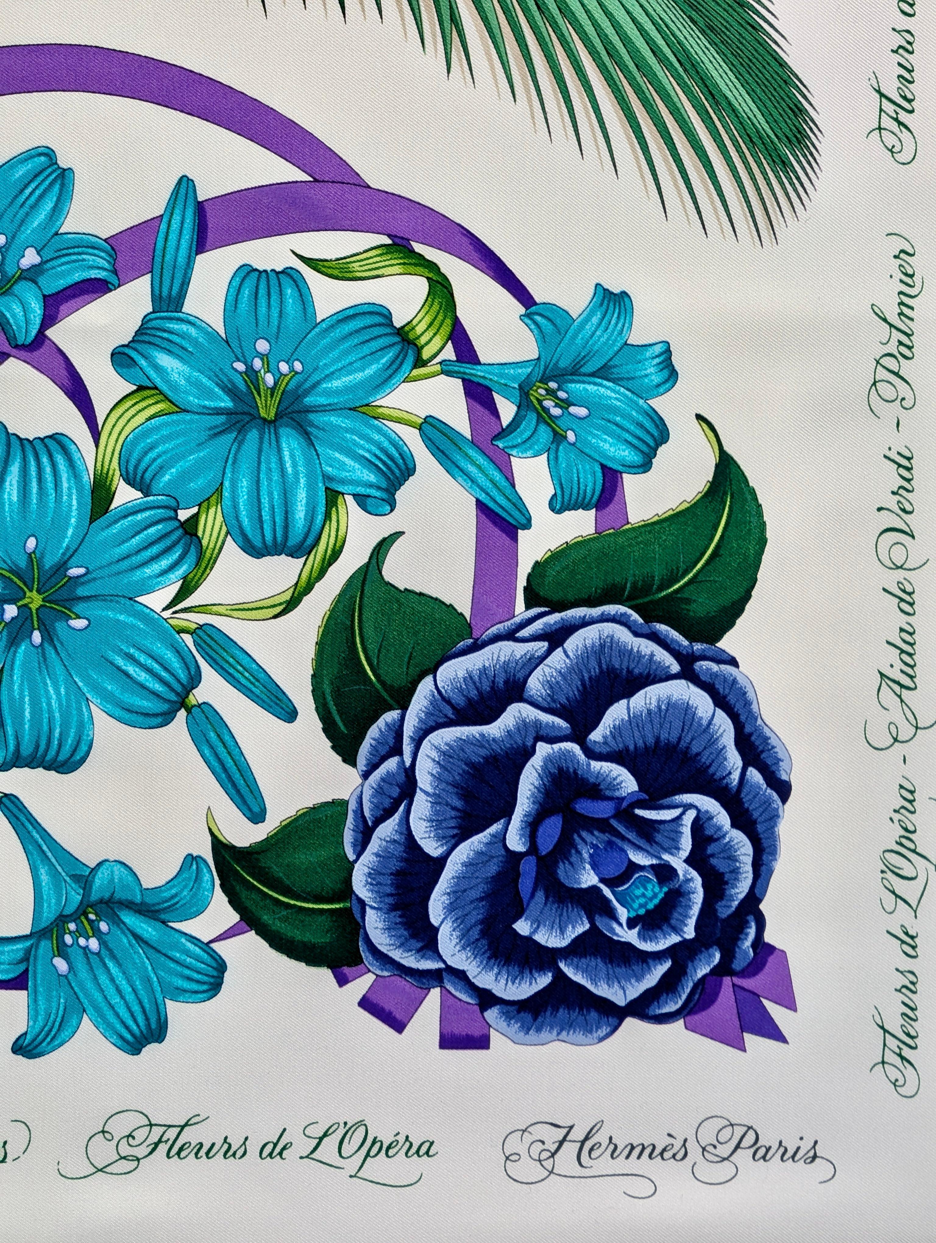 HERMÈS silk scarf Fleurs de L'Opèra 2