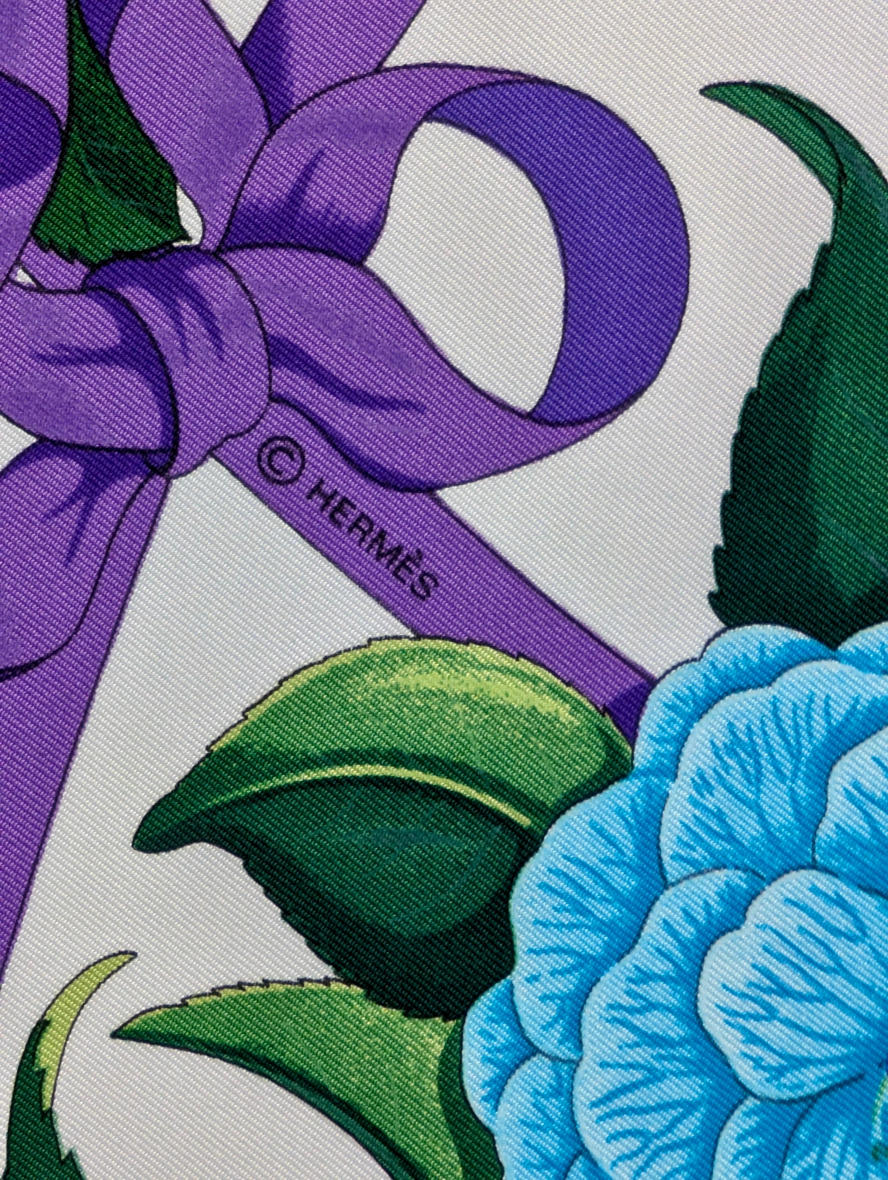 HERMÈS silk scarf Fleurs de L'Opèra 4