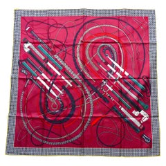 HERMES Silk Scarf Fouets et Badines by Virginie Jamin, 90 cm Brand New in Box