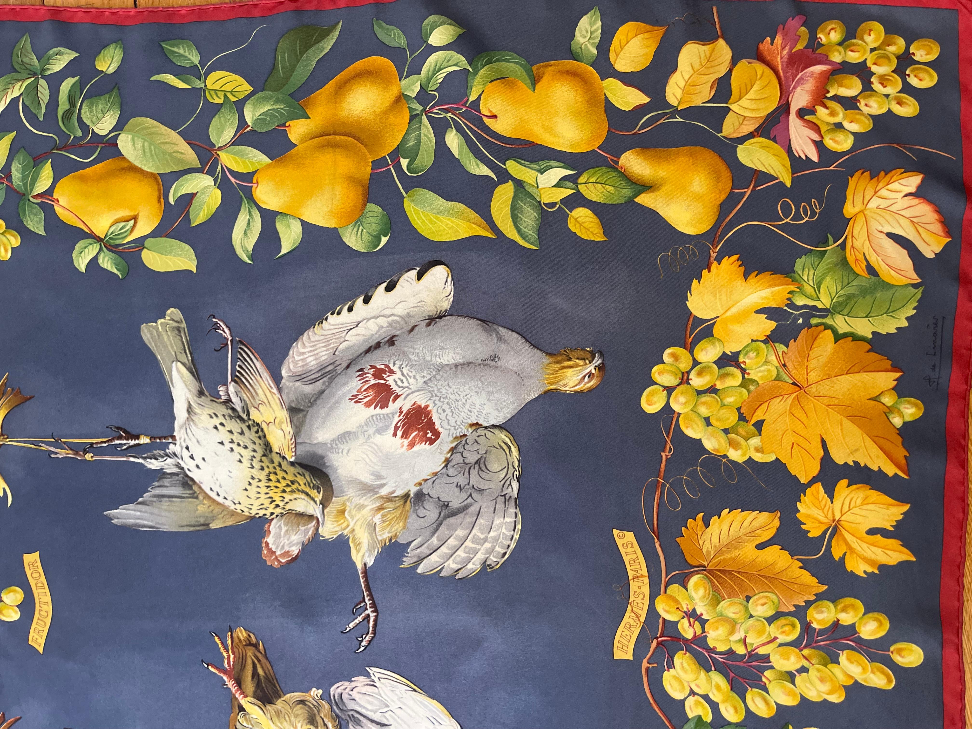 Black Hermès Silk Scarf 