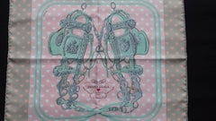 Hermès Silk Scarf Gavroche Brides de Gala Love Pink Beige 42 cm