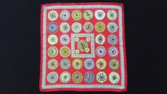 Hermès Silk Scarf Gavroche Pocket Square Belles du Mexique Jamin Red 16'
