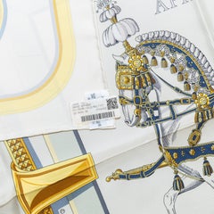 Hermes Silk Scarf Grand Apparat – Crème – Or - New With Tag