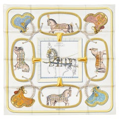 Hermes Silk Scarf Grand Apparat – Crème – Or - New With Tag