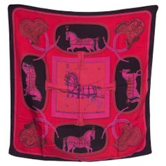 Hermes Silk Scarf Grand Apparat Pink Overdyed by Hermes 