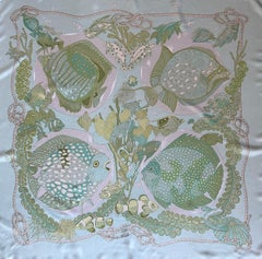 Pañuelo de seda Hermès "Grands Fonds" 1992