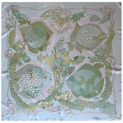 Foulard en soie Hermès "Grands Fonds" 1992